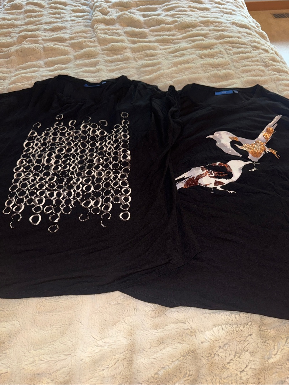 Pair of Black Short Sleeve Tees with Shimmer!